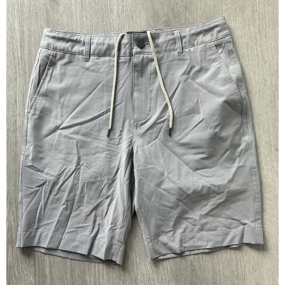 Faherty Mens Gray Flat Front Lightweight All Day Shorts Drawstring Size 30